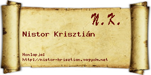 Nistor Krisztián névjegykártya